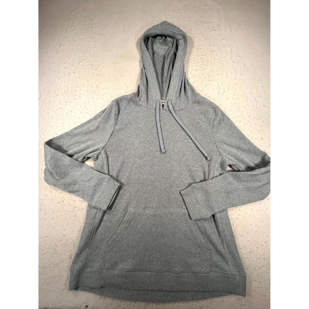 Lone Rock Clothing Hoodie Mens Large Gray Tight Knit Ribbed Pullover Thermal